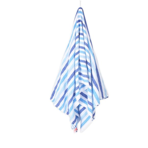 Las Bayadas Blue Striped Beach Towel Blanket La Esther NWT - Picture 6 of 7